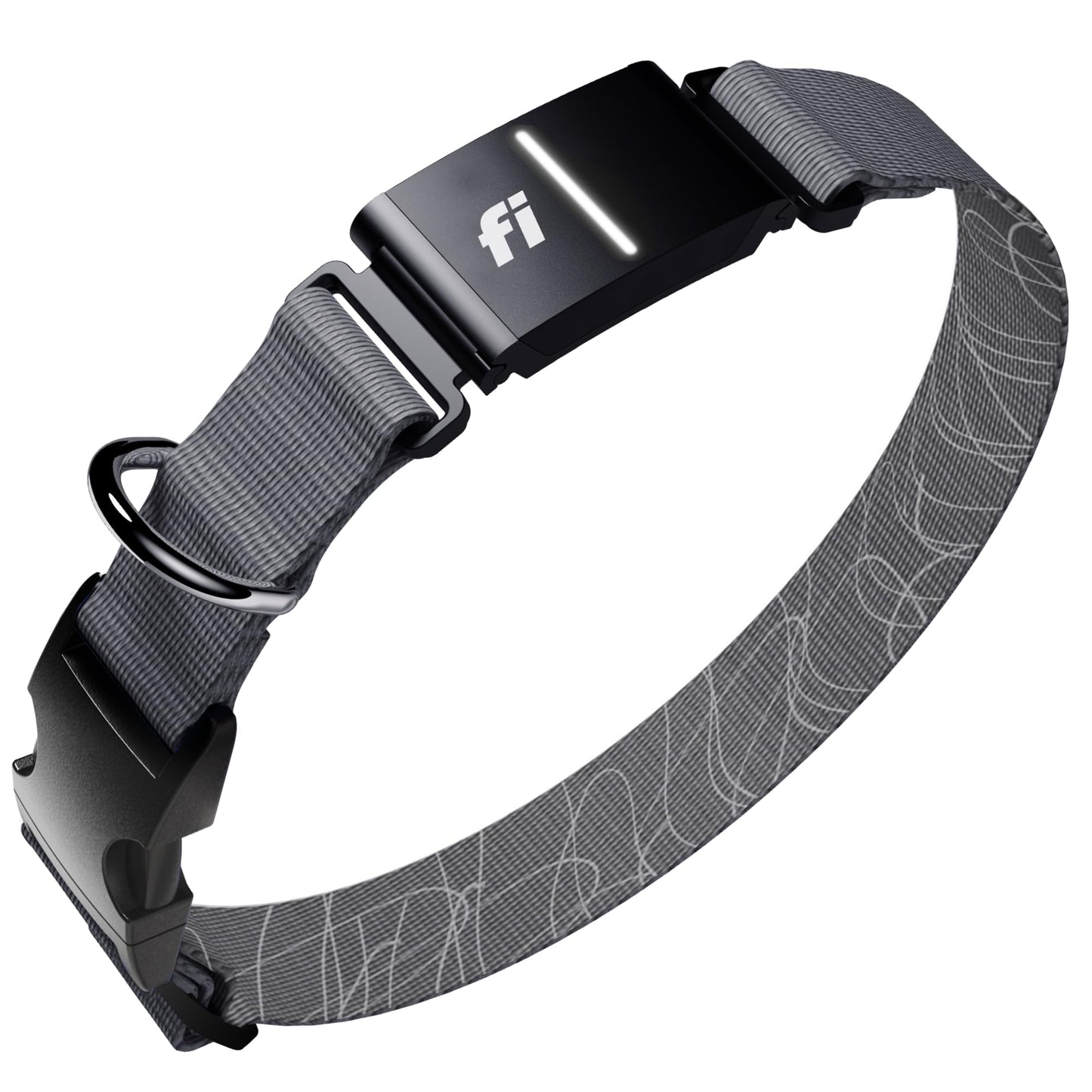 Fi New Series 3+ Smart Dog Tracker Collar [12 Month Membership Included] GPS Tracker for Dogs with Health & Behavior Monitoring, Escape Alerts, Waterproof, LED, Apple Watch Compatible (Gray, Medium)