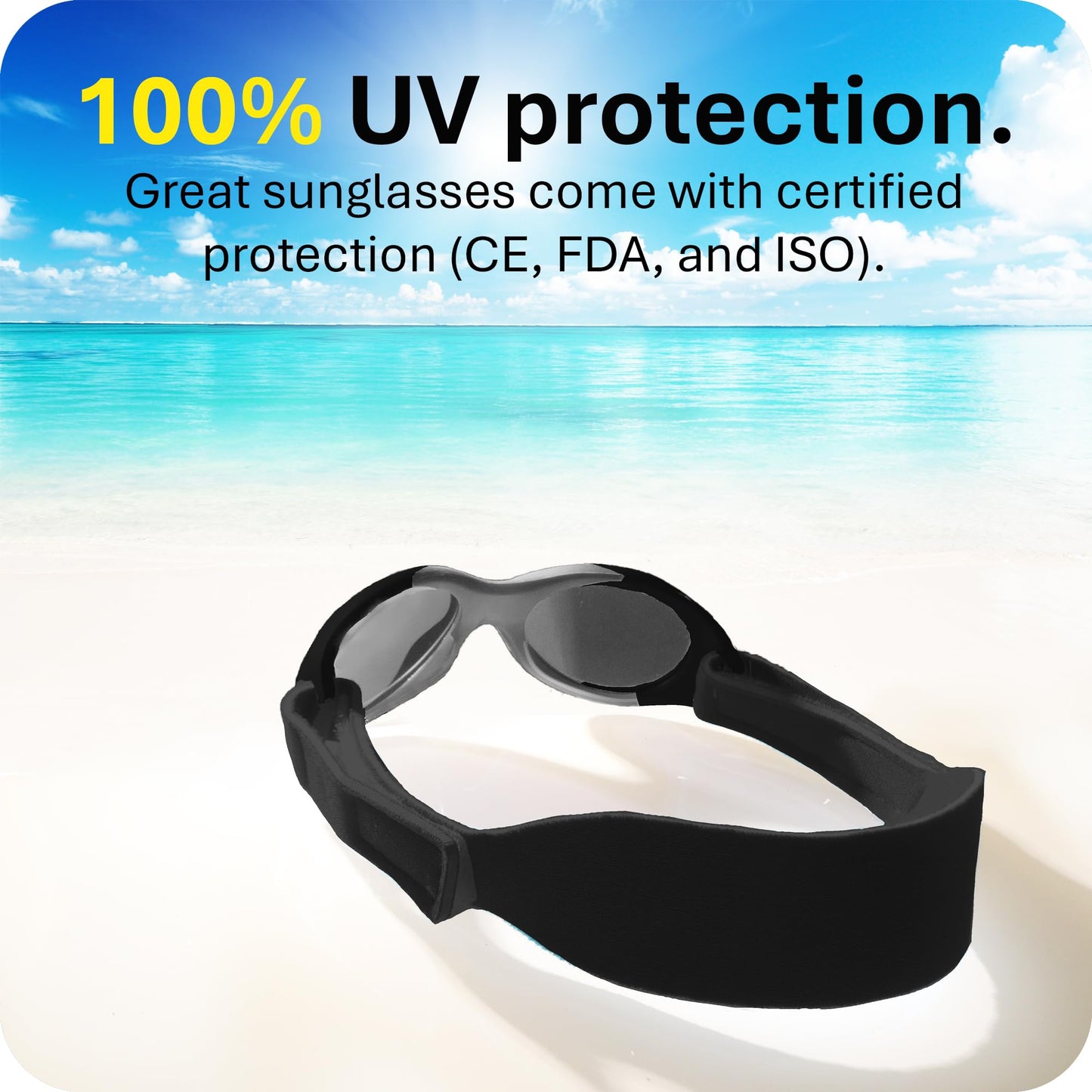 Mausito BABY sunglasses boy 0-24 months I FLEXIBLE infant sunglasses with adjustable strap & soft nose pad I 100% UV PROTECTION Baby Sunnies I BPA-Free I European design made for kids
