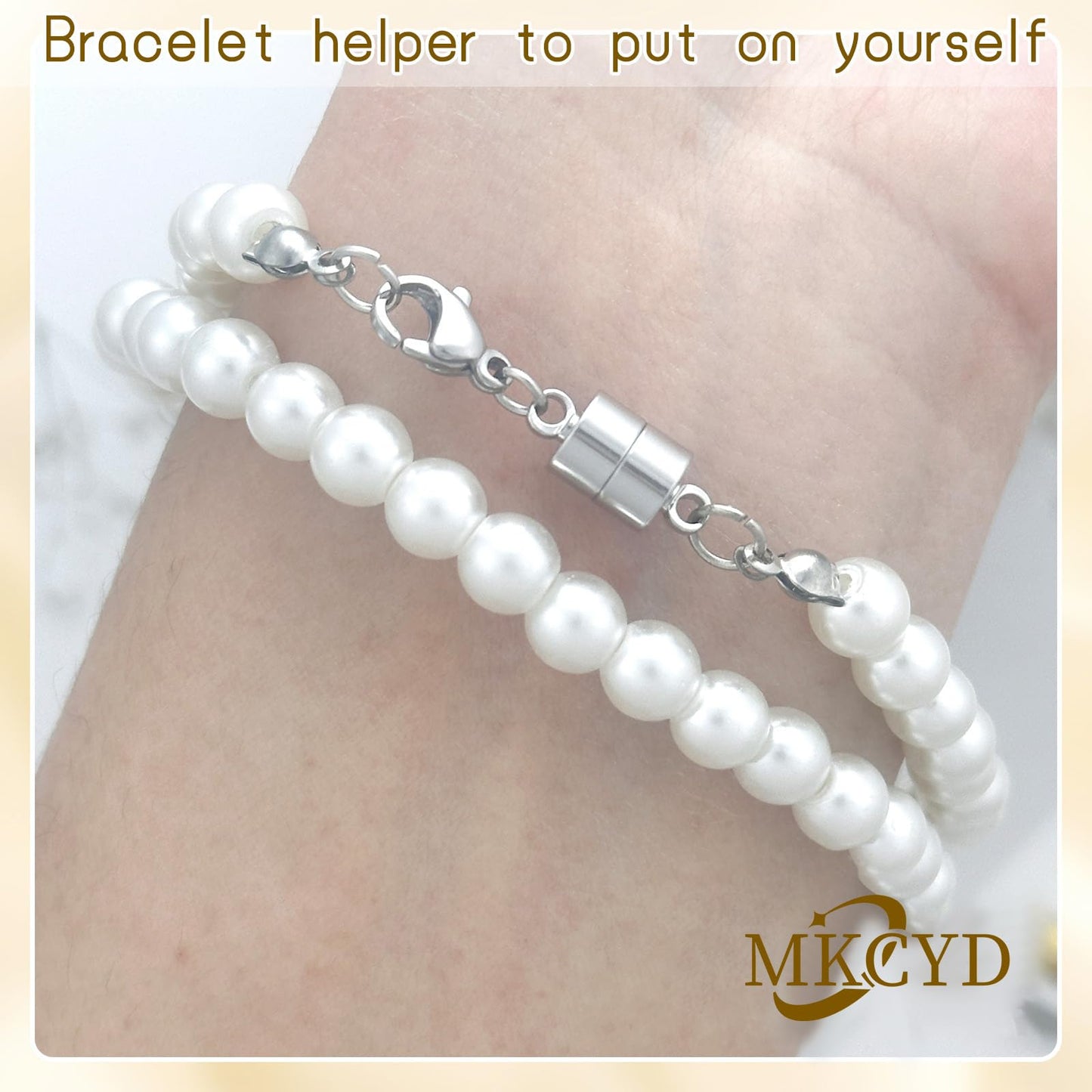 MKCYD Magnetic Necklace Clasp with Lobster Clasp,14K Gold and Silver Magnetic Jewelry Clasps for Necklace Extender Bracelet Closures