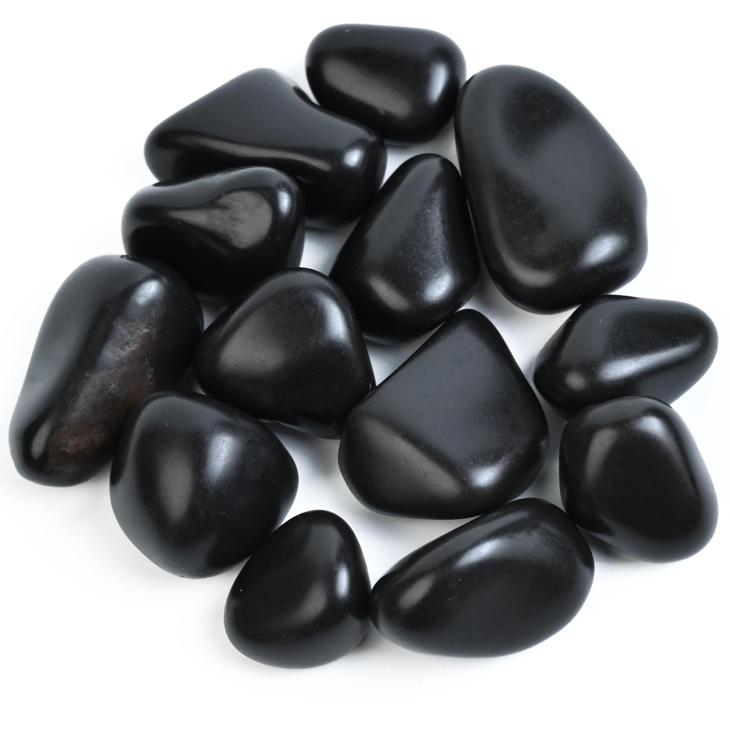 "800+ Carat, 13 Pcs Black Agate Tumbled Stones and Crystals Set for Chakra Reiki Healing Mediation Crystals Polished Stones Gemstones and Crystals Tumble for Gift Home Decor Size: 20-25mm by Crocon"