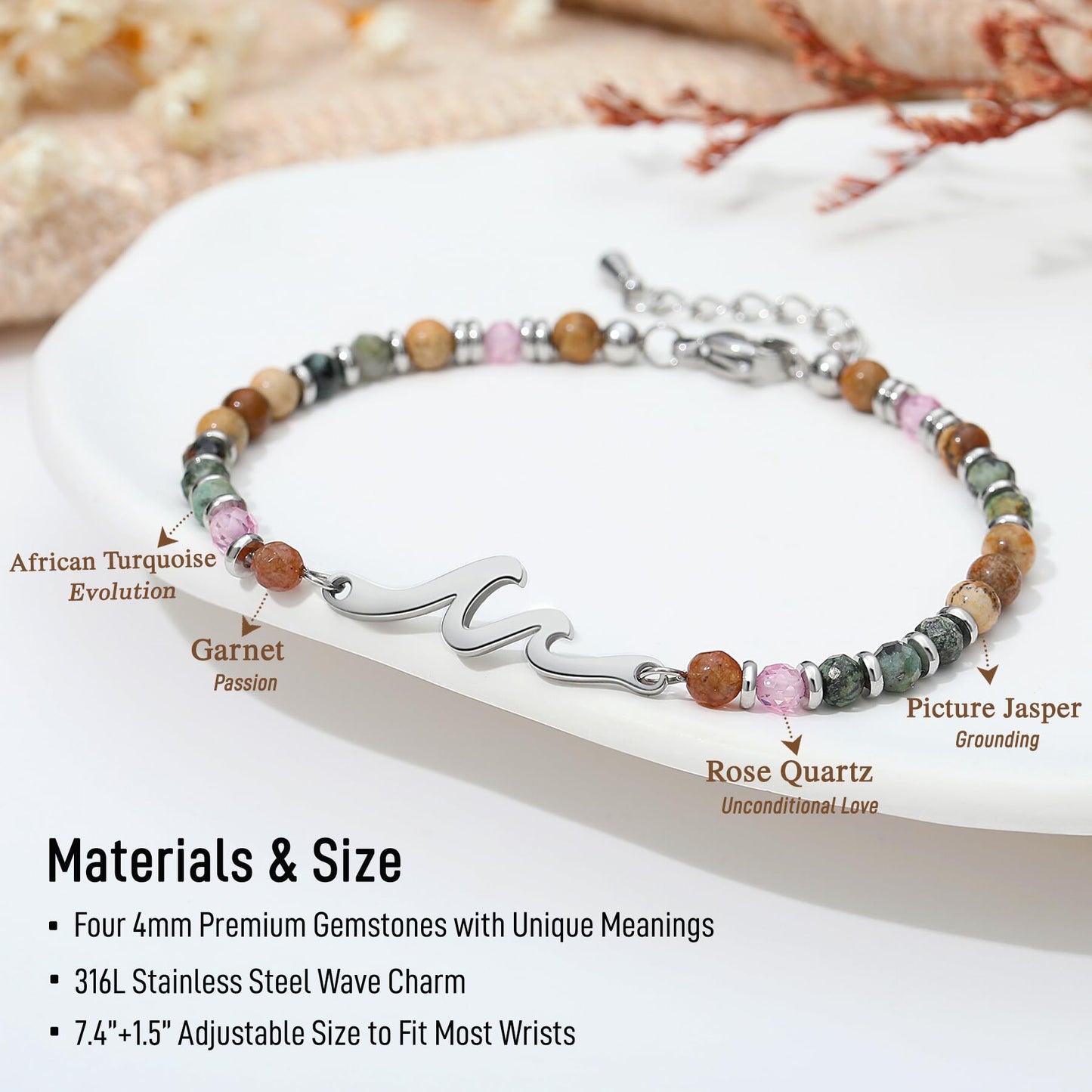 TONY & SANDY Mothers Day Gifts for Daughter, Daughter Gifts from Mom, Graduation Gifts Her, Wave Bracelet for Women Jewelry, Mother Daughter Bracelets Jewelry Birthday Christmas Valentines