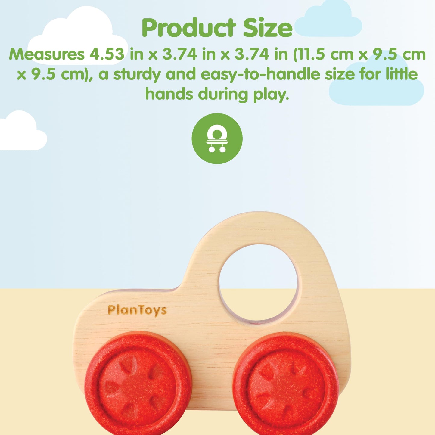 PlanToys® Timber Trail Cruiser Wooden Montessori Movement and Balance Toy | Gross Motor, Coordination and Cause & Effect Early Learning Activity | Eco Friendly Outdoor Adventure Ride-On