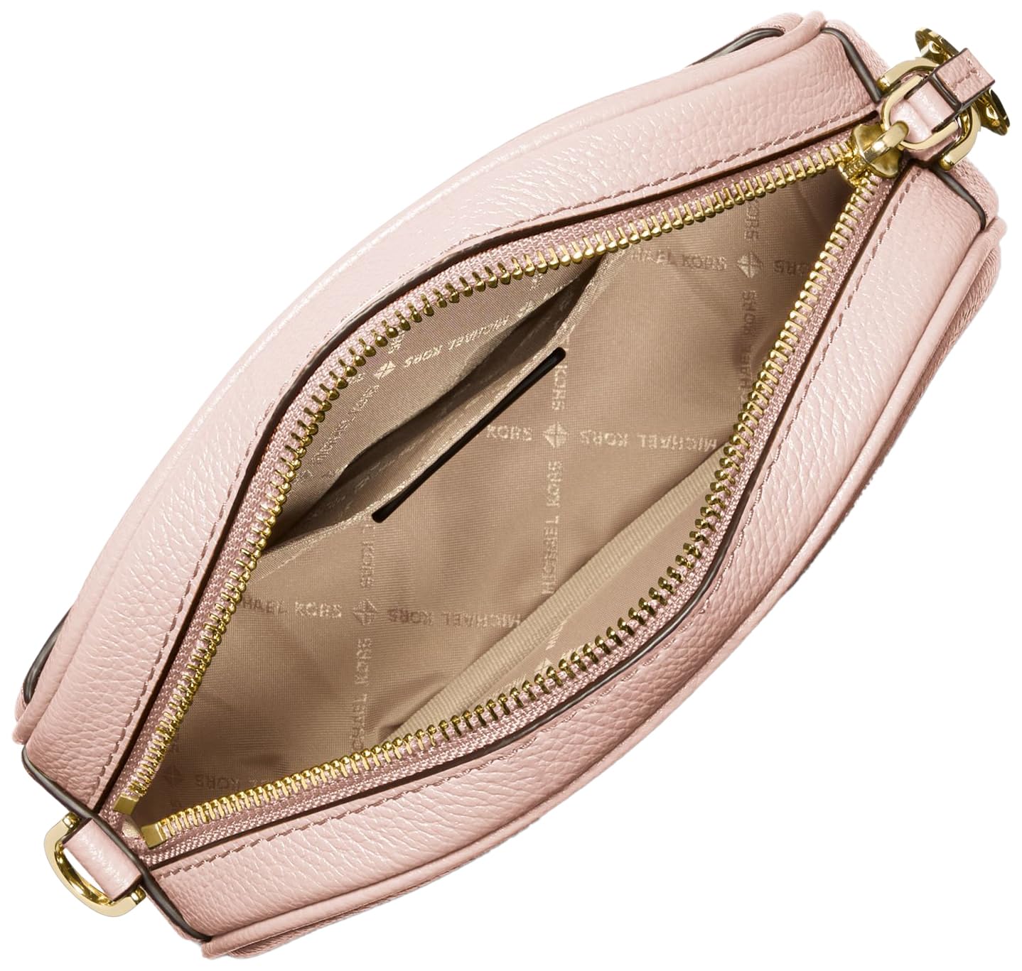 Michael Kors Women's Jet Set Charm Small Oval Camera Crossbody Bag, Gold-Tone Hardware/Soft Pink