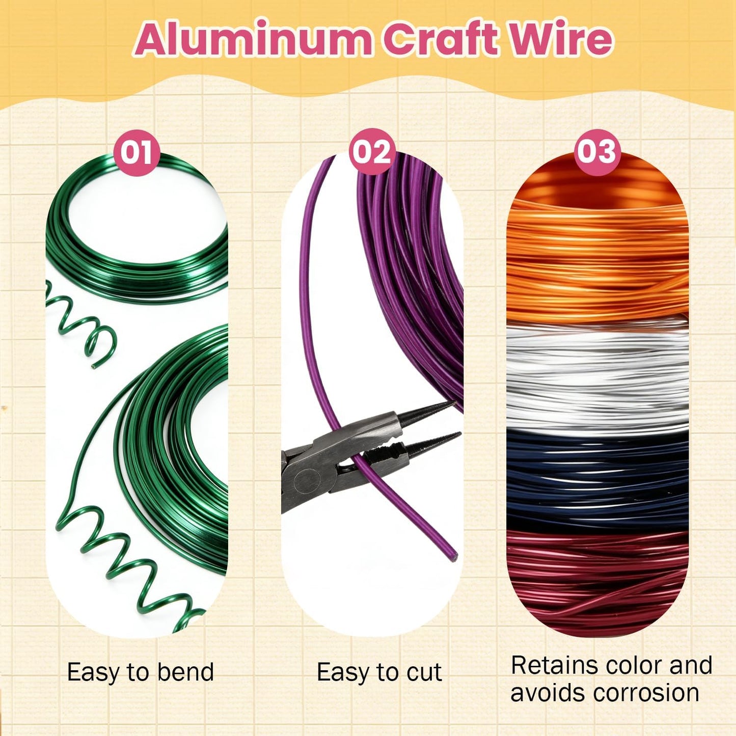 Red Aluminum Craft Wire 2mm×100FT Bendable Metal Wire 14 Gauge for Christmas Jewelry Making DIY Art Projects Floral Fishing Reusable Wires