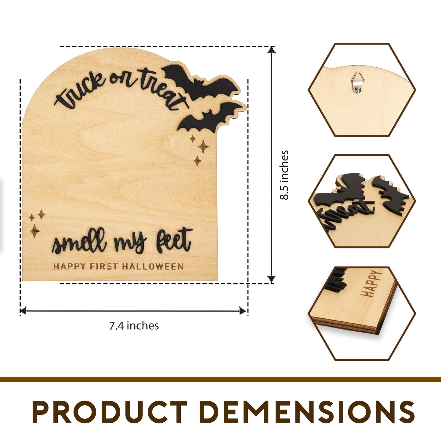 Baby’s First Halloween DIY Footprint Kit – Trick or Treat Wooden Milestone Card Keepsake Sign – Baby halloween Nursery Tabletop Décor, Newborn, halloween Kids stuff