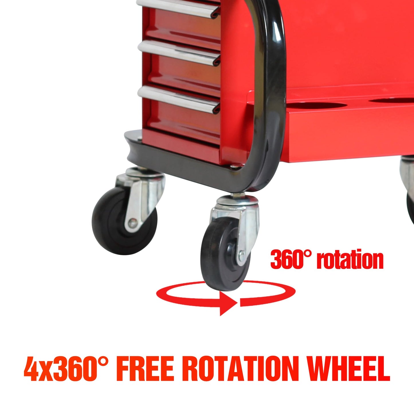 TANKSTORM Tool Box Built-in Creeper Seat, Garage Shop Roller Seat, 3 Drawers Heavy Duty Tool Chest with 4 Rolling Casters-350 Lbs Capacity