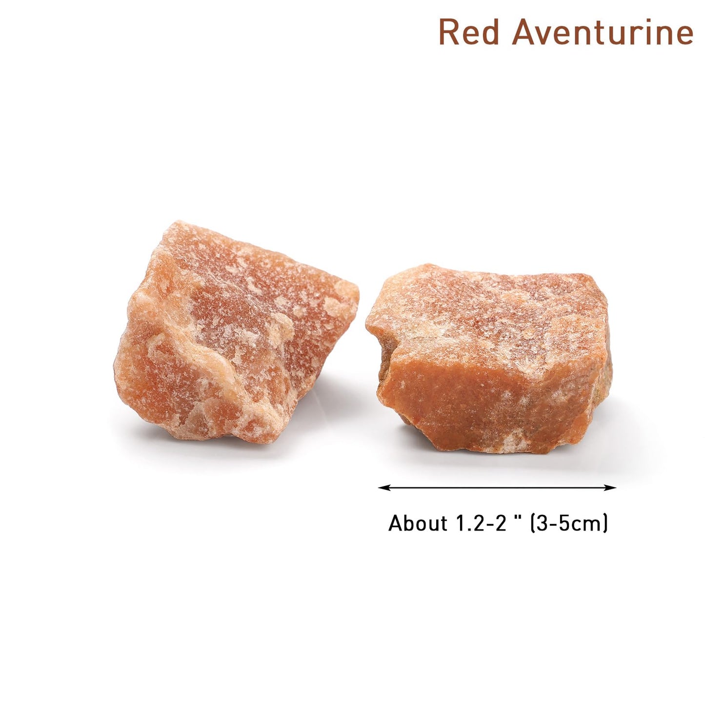 GolbalJew Red Aventurine Natural Raw Crystals 2PCS Healing Crystal Stones 1.2-2.0” Reiki Healing Gemstones for Meditation Chakra Balance Home Decor