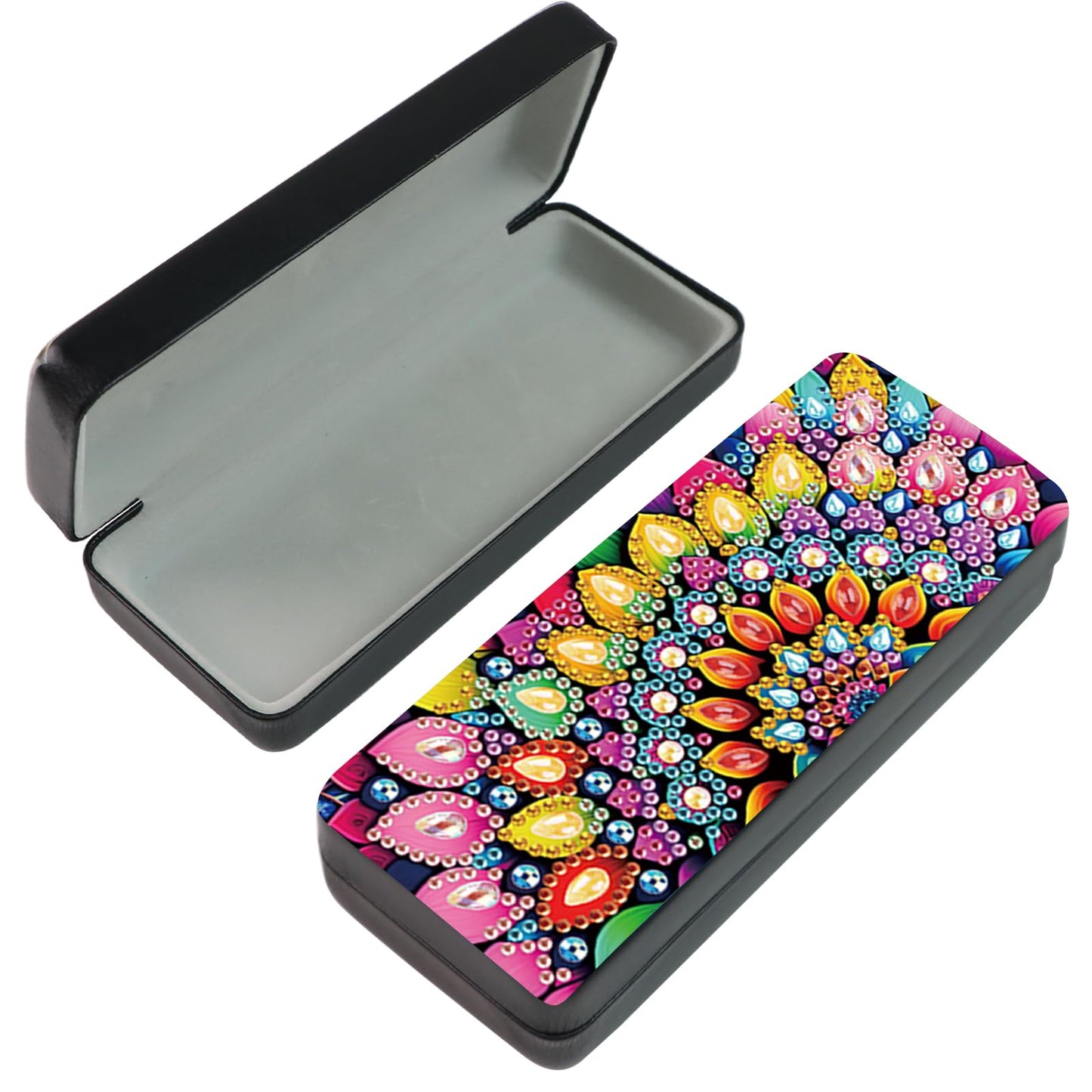 AiYuanzsh DIY Diamond Painting Glasses Case, Mandala Flower Eyeglass Storage Box, Colorful 5D Diamond Art Kit for Adults, Travel Sunglasses Holder, Handmade Craft Gift Idea