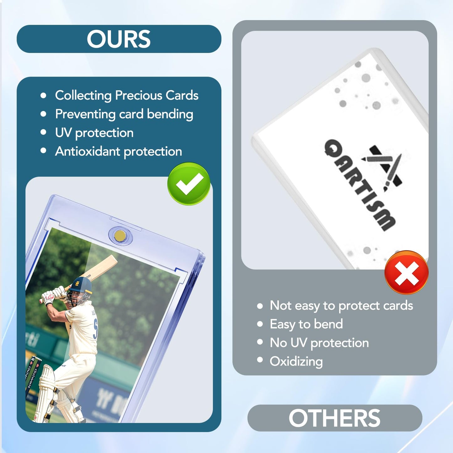 128ct Magnetic Card Holders, 35pt One Touch Card Holder, U-V Protection Hard Plastic Case for Trading Cards, Display Case for Sports, Baseball, Football, Game Cards