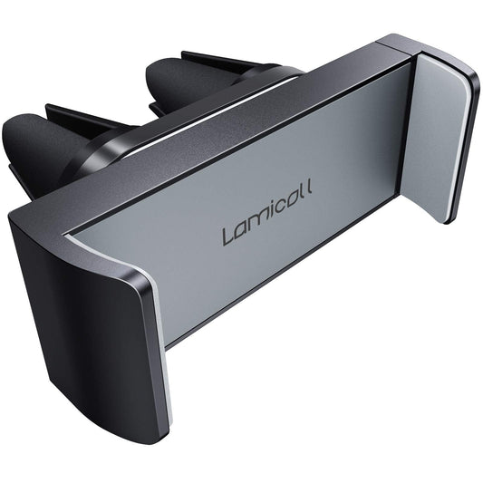 Lamicall Car Vent Phone Mount - Air Vent Clip Holder, Universal Stand Hands Free Cradle Compatible with Cell Phone 16 15 14 13 12 Mini 11 Pro Xs Max Xr X 8 7 6 6s Plus SE Smartphones Black