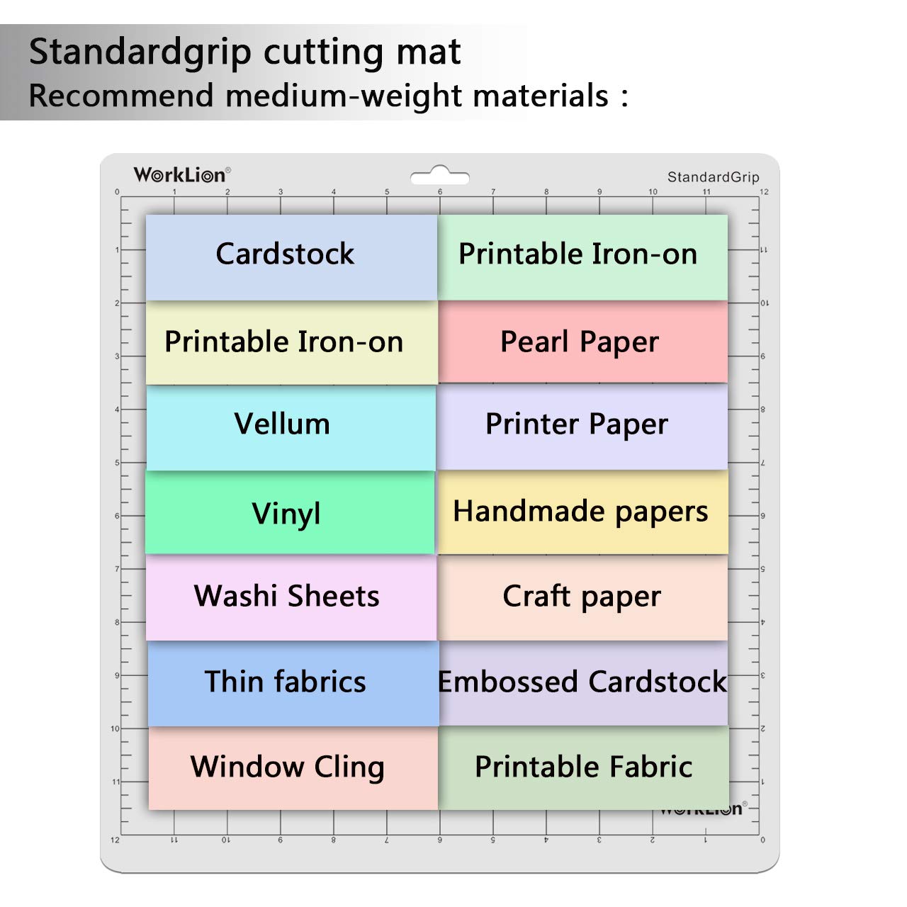Cutting mat 12x12 Compatible With Silhouette Cameo 4/5/3/2/1(6 mats-4 Standard Adhesive,1Light Adhesive, 1Strong Adhesive) Adhesive Cutting Mat for Crafts, Quilting, Sewing, Scrapbooking and All Arts