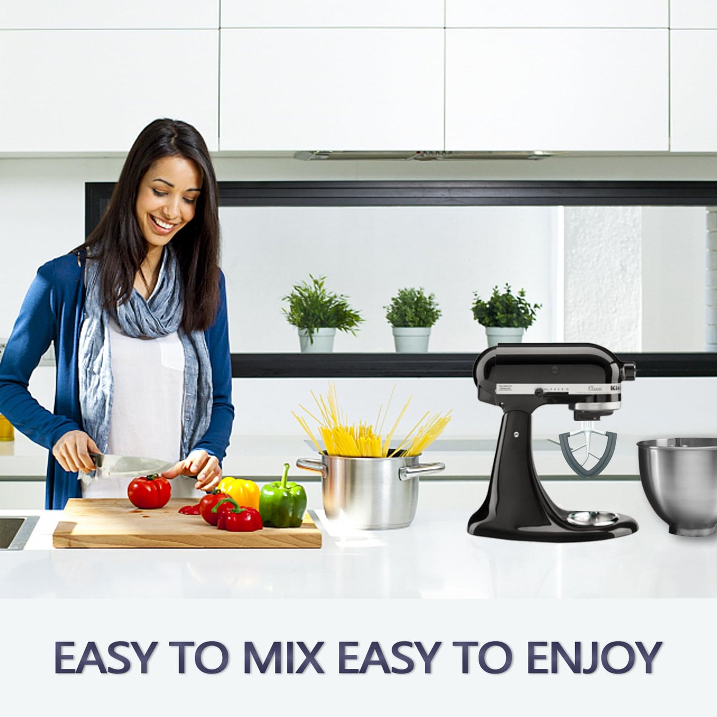 Flex Edge Beater for KitchenAid 4.5/5 QT Tilt Head Stand Mixer Kitchen Aid Mixer Accessory,With Silicone Edges For Kitchen Aid Accessories and Attachments