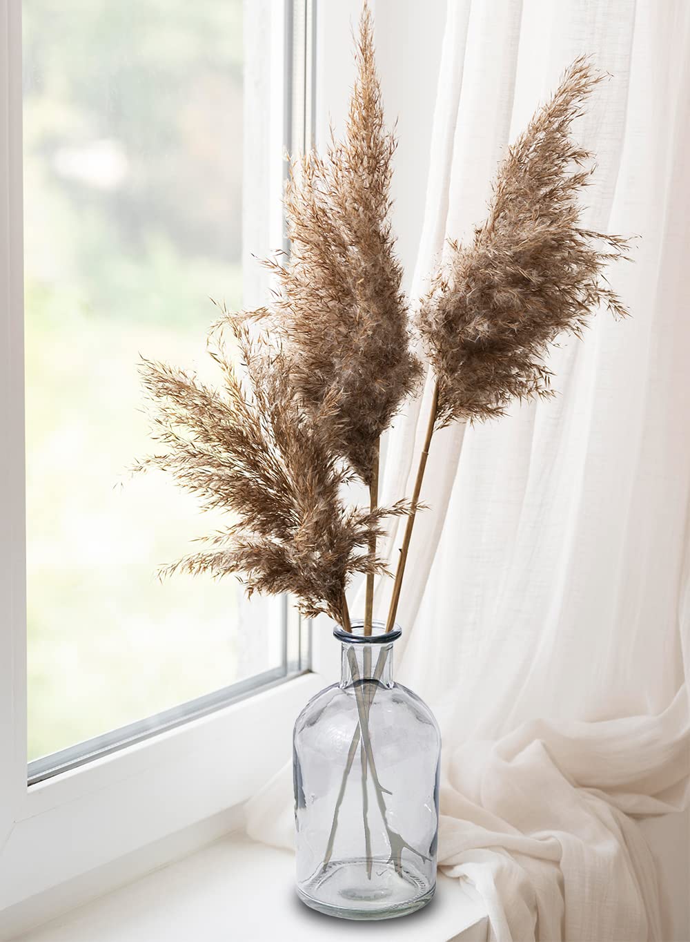 Bud Vases, Apothecary Jars, Decorative Glass Bottles, Centerpiece for Wedding Reception, Elegant Antique Decoration, Mini Flower Vases, Small Medicine Bottles for Home Decor (Smoke Gray, Set of 6)