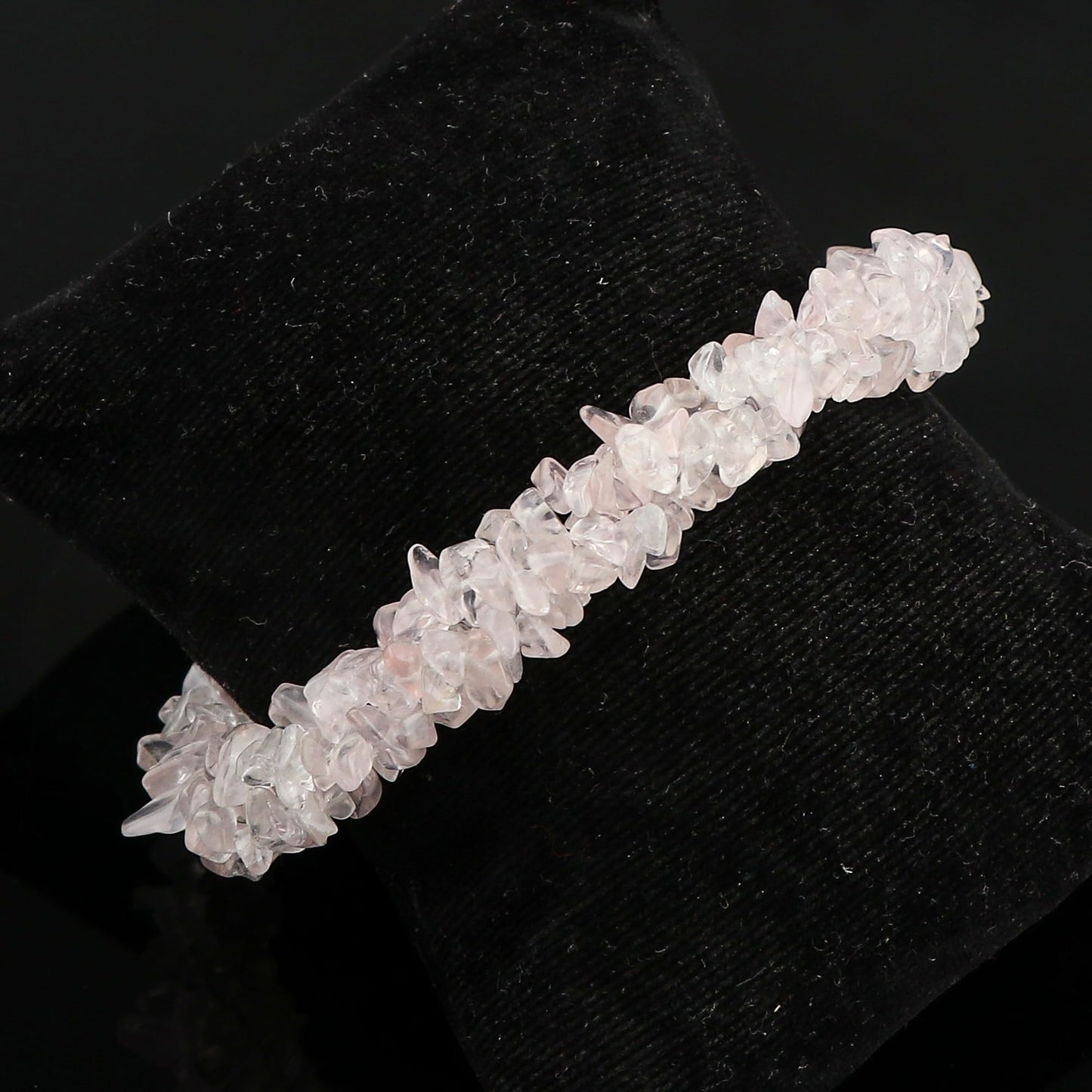 CRYSTALIS Natural Rose Quartz Beads Braided Rope Bracelet, Chips Nuggets Beaded Gemstones, Chakra Healing Stones, Gift Giving Womens Jewelry, 925 Sterling Silver Bracelet 8 inch
