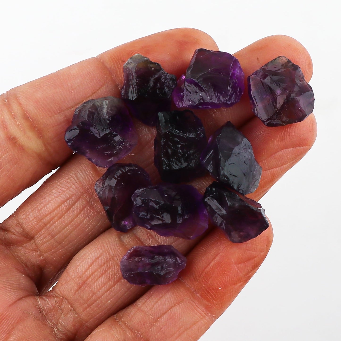 CRYSTALIS 10pcs Natural Big Purple Amethyst Loose Gemstone Wholesale Bulk Rough Jewelry Making Supply, Chakra & Healing Raw Stones, Wire Wrapping, DIY, Gem Collection [10-15mm]