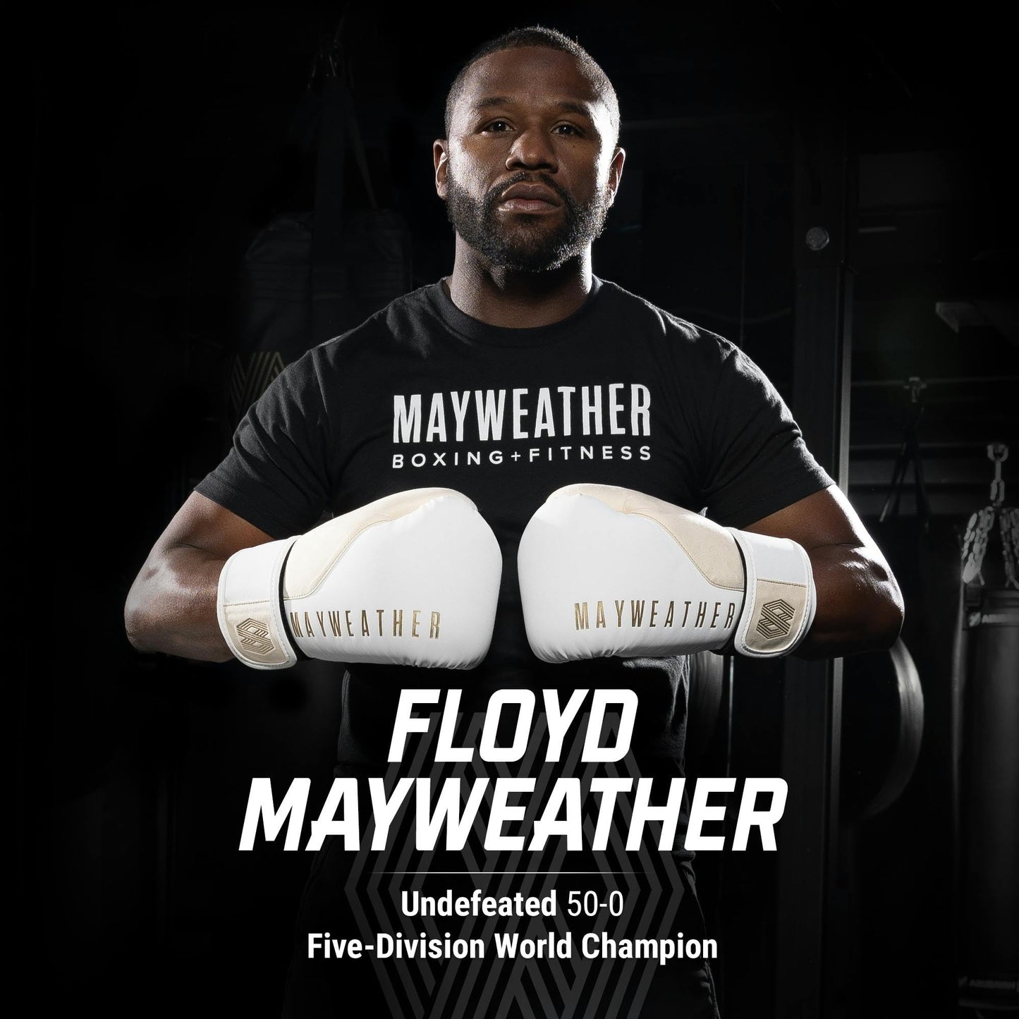Hayabusa Mayweather Champ Boxing Gloves for Men and Women - White/Gold, 16oz