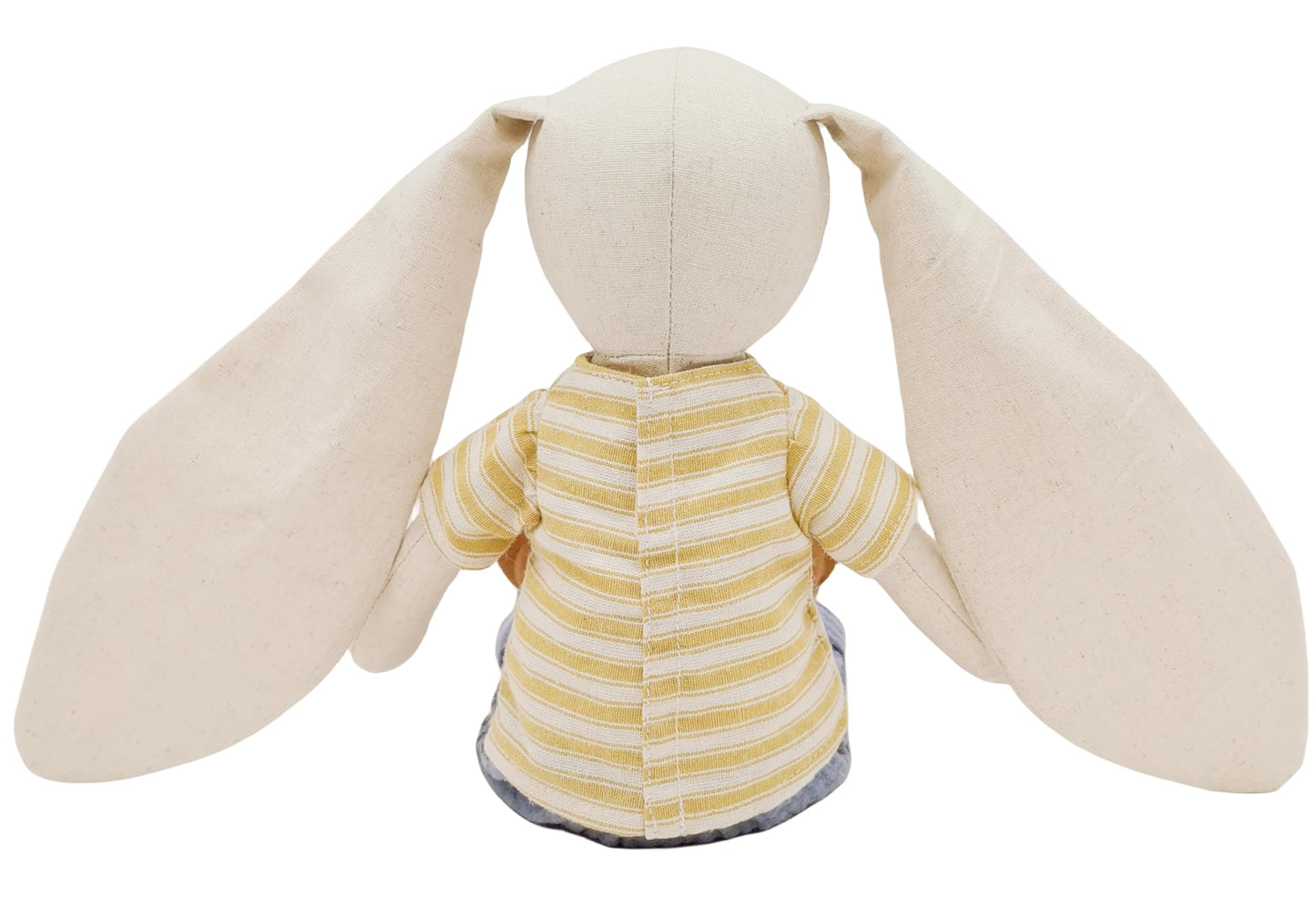 Mikee Fluffie 15" Bunny Stuffed Animals for Baby, Plush Toy Doll -Wearing Striped T-Shirt and Pants,Cute Doll Set Dress Up for 3 4 5 Year Old Girl - Gift for Birthday