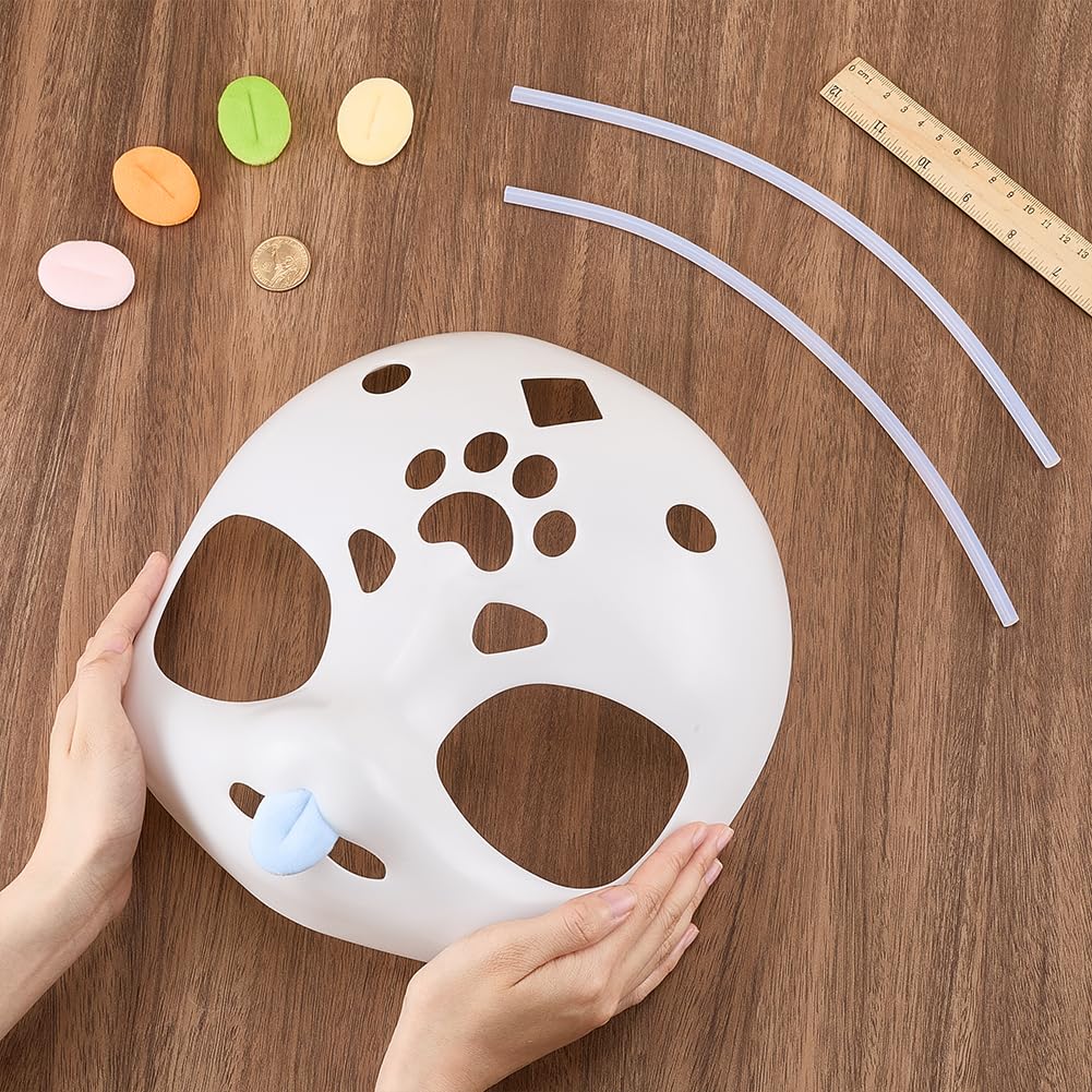 WADORN Fursuit Head Base with Mouth Accessories & Plastic Glue Sticks, Plastic Furry Mask Kit Furry Cosplay Masks for Masquerade Animal Suit Cosplay and Costume Parties Decoration