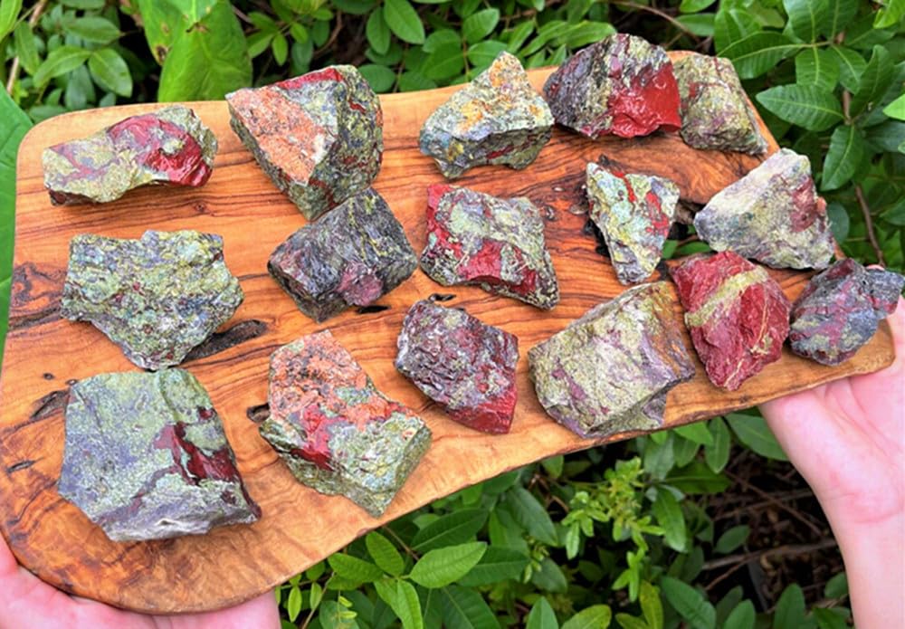 Zenkeeper 1 Lb Large Rough Dragon Blood Stone Raw Dragon Blood Crystal Stone Natural Dragon Blood Crystal Stone Mineral Specimen Gemstone Healing Crystals and Stones