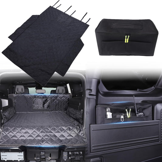 for Hummer EV SUV 1 Car Trunk Organizer Storage Cargo and 1 Rear Trunk Cargo Liner for Hummer EV SUV Accessories 2024 2025 2026