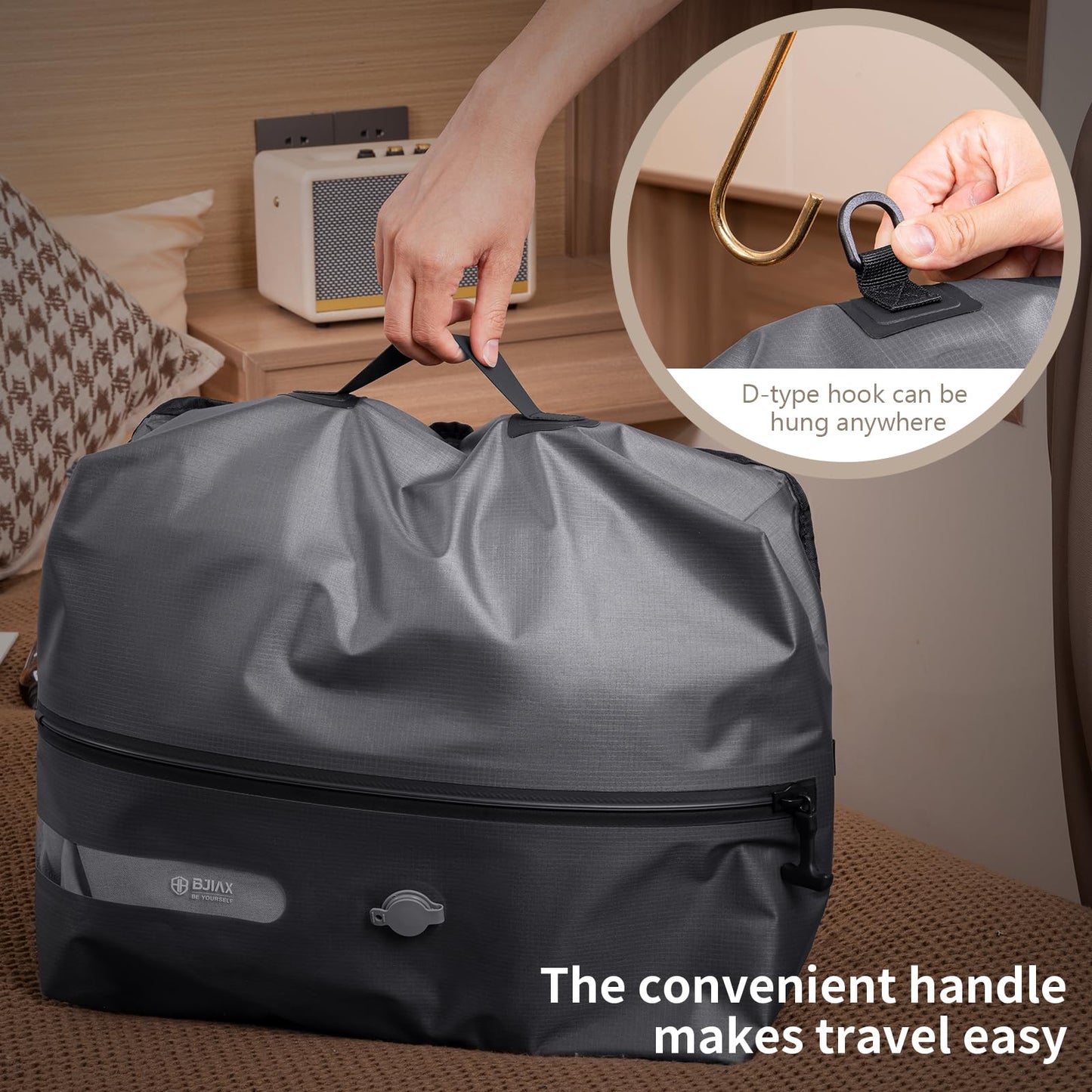 Vacuum Bags for Travel with Pump,Reusable Compression Packing Cubes to Save Space for Luggage and Backpack with IP68 Waterproof,Vacuum Seal Bags for Clothing travel（2packbag with Pump)