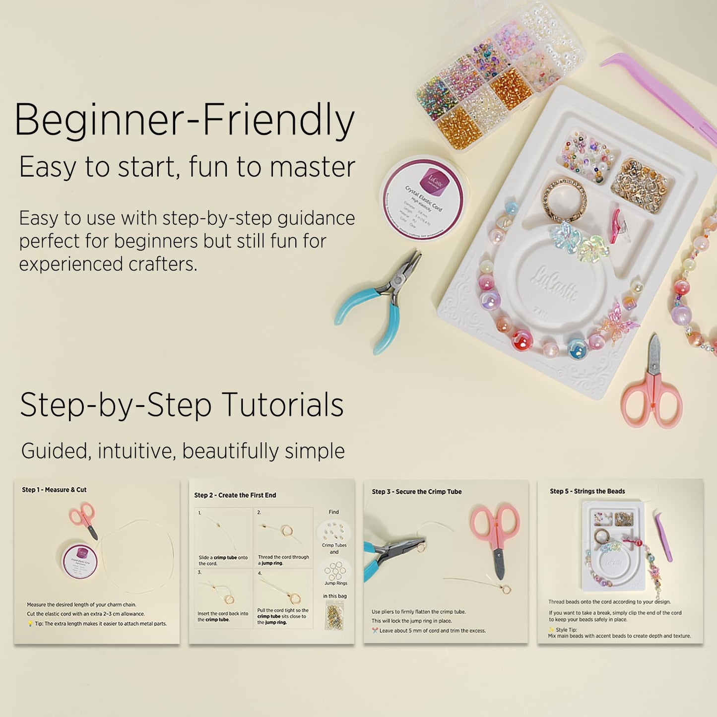 LuCastte Stellar Beading Designer Kit, Bracelet Making Kit for Beginner with Guide,1600pcs Beads for Bracelets Making, Jewelry Making Kit Premium Resin Beads Seed Beads, Art Kit Gift Travel DIY