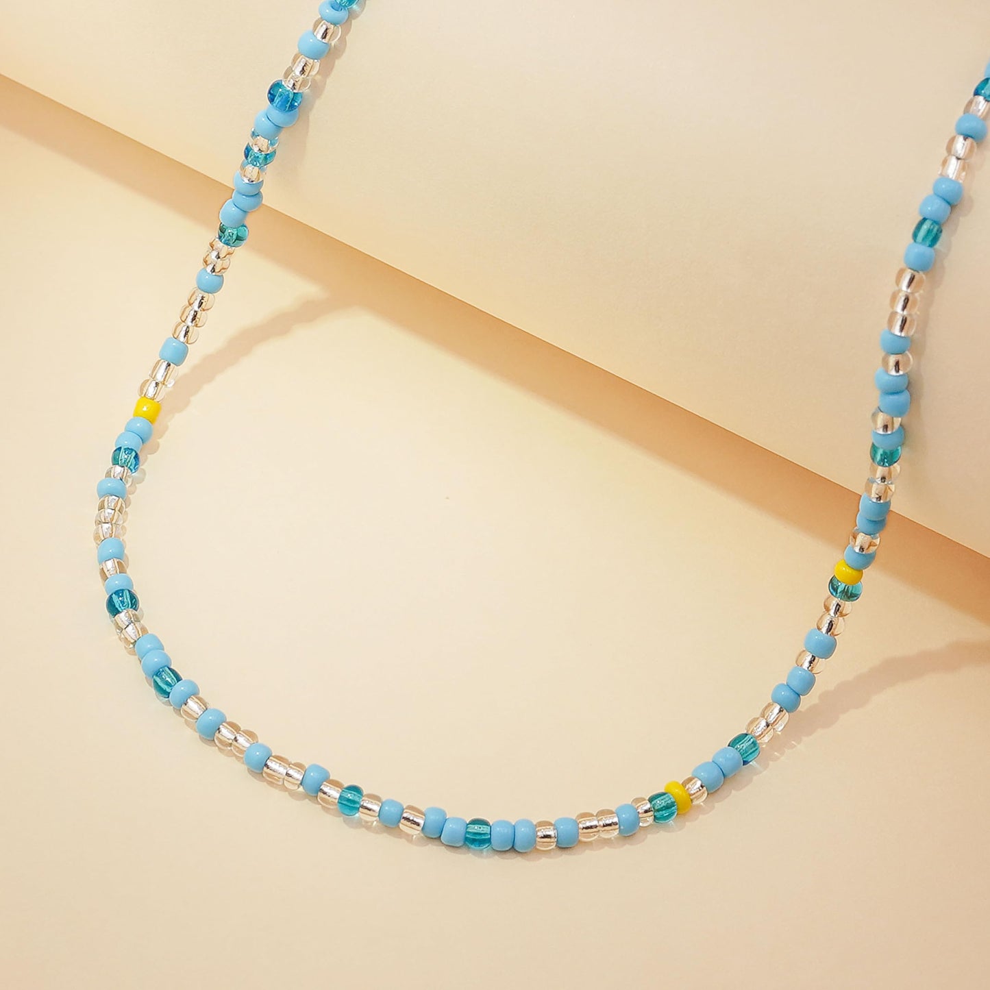 Lameybrt Cowrie Shell Surfer Necklaces, Hawaiian Beach Handmade Choker Set for Women, White Rice Bead with Black Accents, Bohemian Summer Seashell Choker 2 Piece Set, Perfect for Summer Beach Vacation, Birthday, Mother’s Day & Holiday Gifts (R05 Blue)