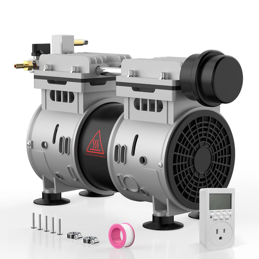 AZZUNOX 8.2CFM Pond & Lake Aeration System for Up to 3 Acre 50' Lakeï¼Includes 3/4 HP Compressor, Air Compressor for Deep Water Oxygen Circulation (No Diffuser No Tubing)