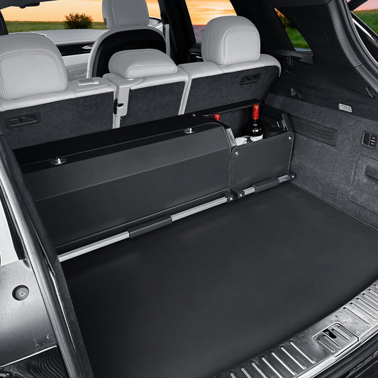XCF Car Trunk Organizer, Collapsible Leather Car Trunk Storage Organizer with Lid and Sturdy Handle Car Organizer and Storage for SUV, Truck, Sedan (Black, 41 x 11.4 x 12.2in)