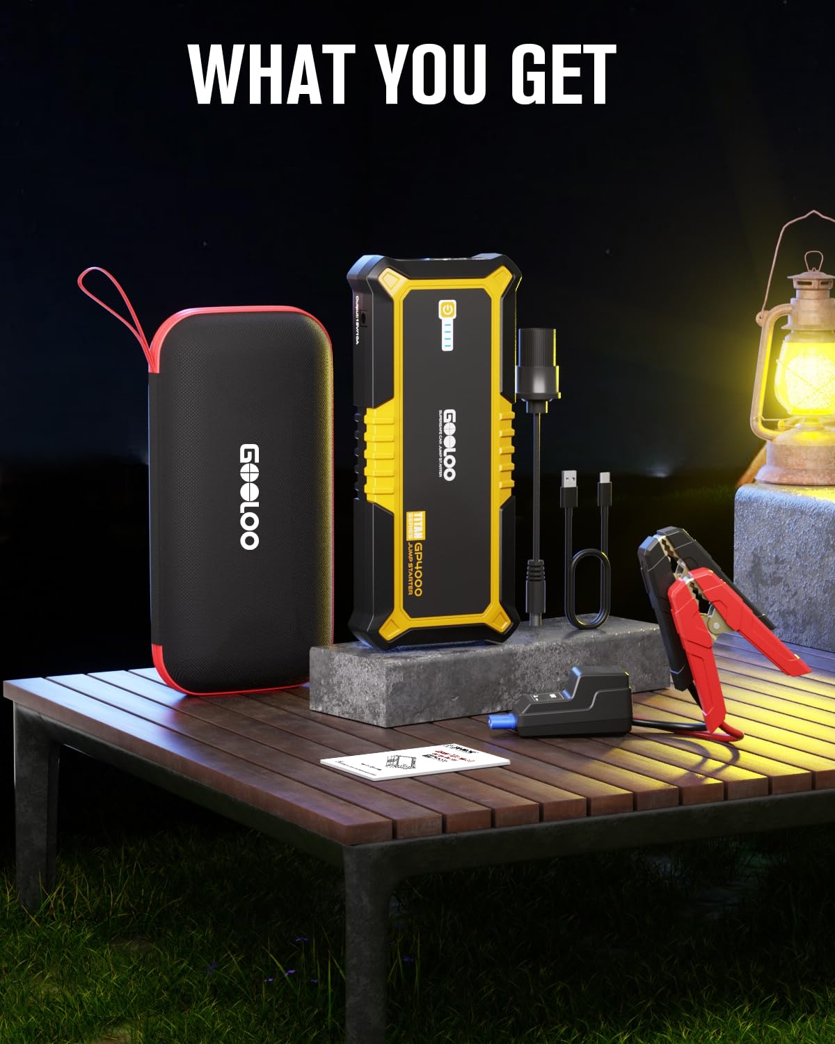 GOOLOO GP4000 Jump Starter 4000A Peak Car Starter (All Gas,up to 10.0L Diesel Engine) SuperSafe 12V Lithium Jump Box,Auto Battery Booster Pack,Portable Power Bank with USB Quick Charge and Type C Port