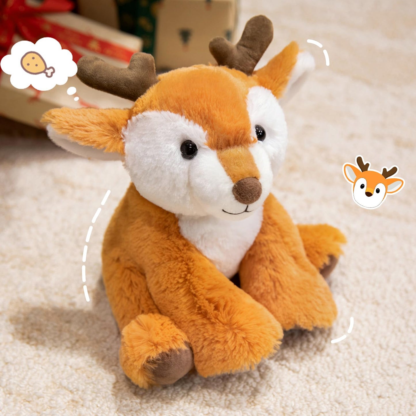 Ditucu Deer Stuffed Animal 8 inch Cute Realistic Fawn Plush Toys Ultra Soft Plushies Gifts for Kids