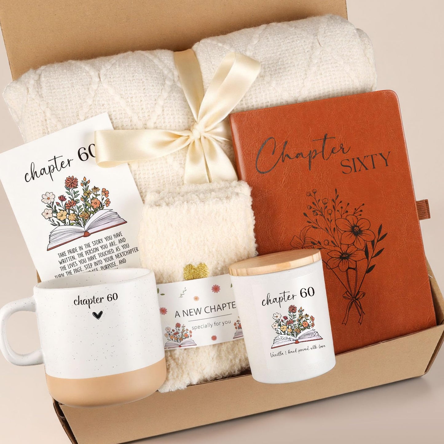 60th Birthday Gifts for Women, Unique Chapter 60 Year Old Birthday Gifts for Women Happy 60th Bday Gift Basket for Her Turning 60 Year Old Gift Box Ideas for Woman Wife Mom Grandma Sister Friend