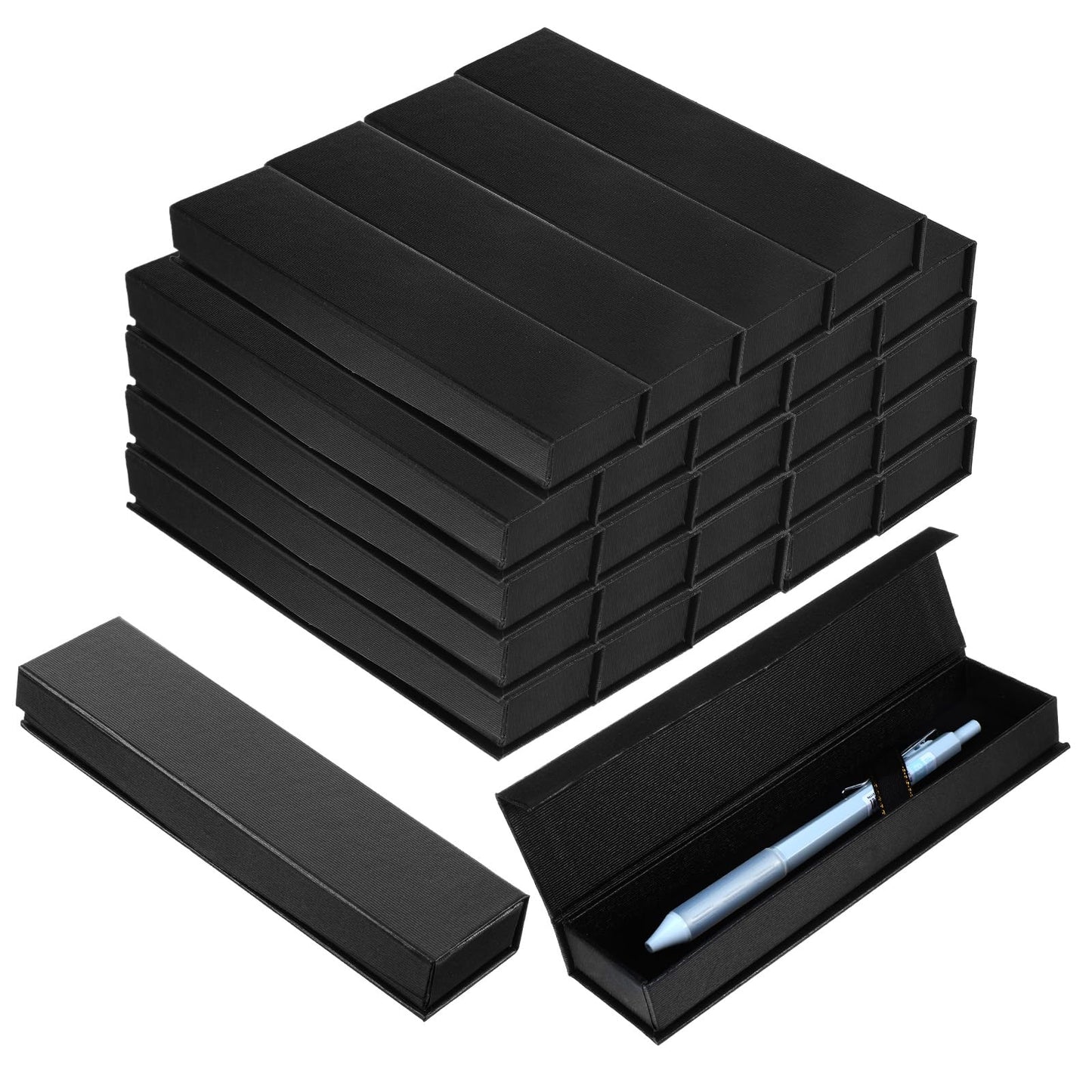 PercyEffie 24pcs pen boxes luxury pens gift boxes bulk pen display case with Lid cushion small flip fountain pens case for Jewelry Gift Business Birthday Souvenir Office Supplies