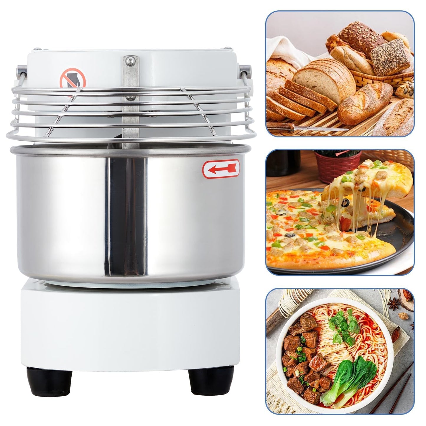MilleLoom Household Stand Mixer, 10.5 Qt Touch Screen Dough Mixer Machine with Timer, Security Shield, 650W Dual Rotating Dough Kneading Machine Food-grade Stainless Steel Bowl for Restaurant Bakery