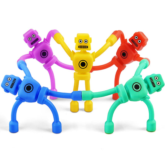 5PC Magnetic Robot Men Travel Toys for Kids Toddlers Boys Fidget Toys Airplane Road Trip Car Travel Activities Essential Fridge Magnets Fidgets Classroom Must Have Gifts Toy for Boy 3 4 5 6 Year Old