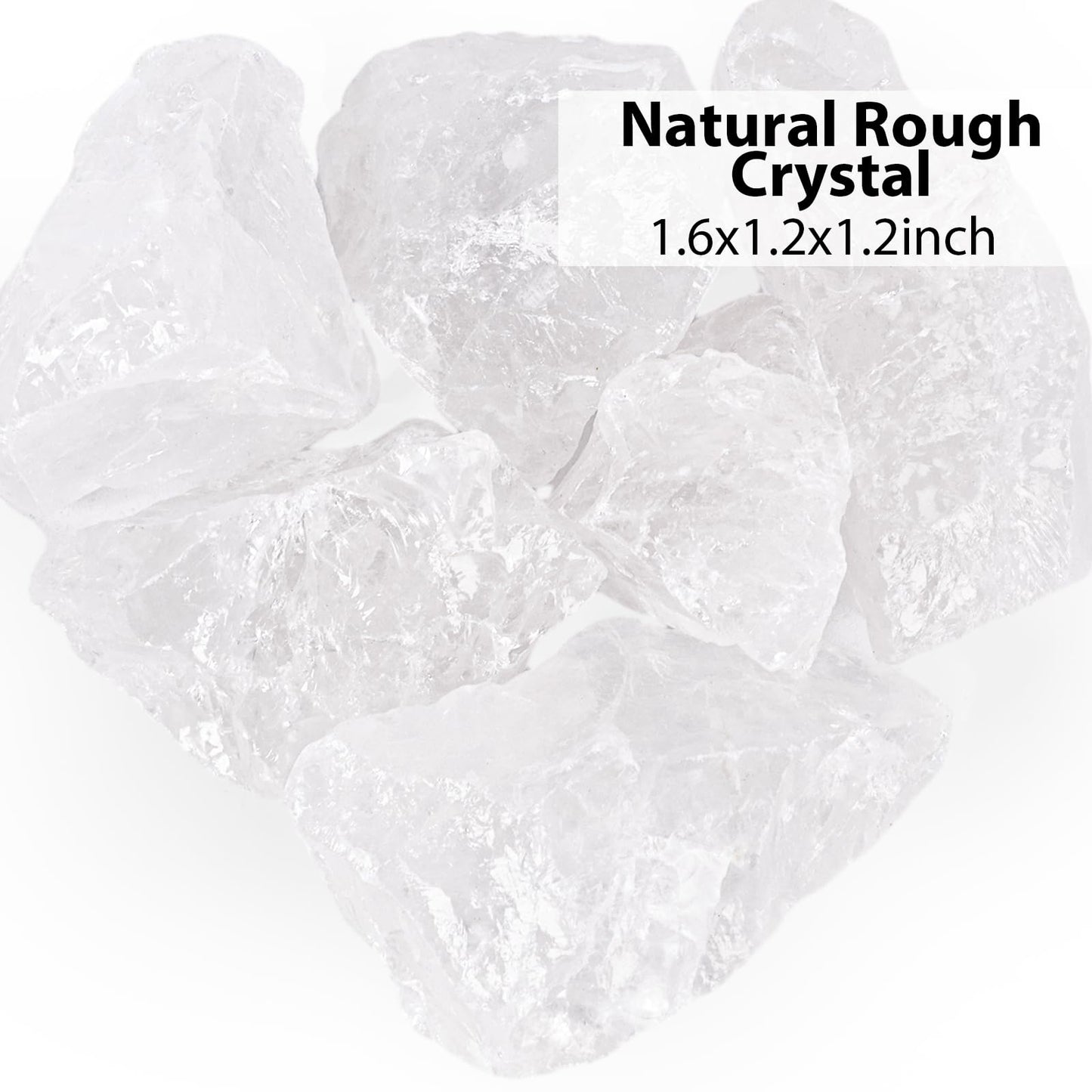JOHOUSE 6PCS Clear Quartz with Jar, Natural Rough Stones Crystal Large Raw Crystals Bulk Healing Gemstones for Reiki Healing Tumbling Fountain Rocks