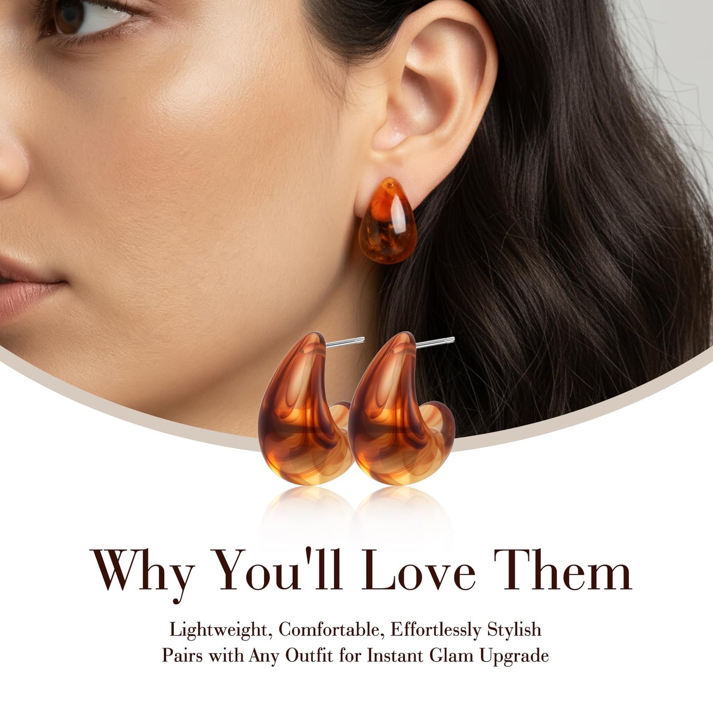 10 Pairs Chunky Gold Earrings for Women, Hypoallergenic Statement Hoops Earring for Multipack, Trendy Gold Chunky Hoop Earrings Jewelry for Gift (D-9 Pairs Gold)