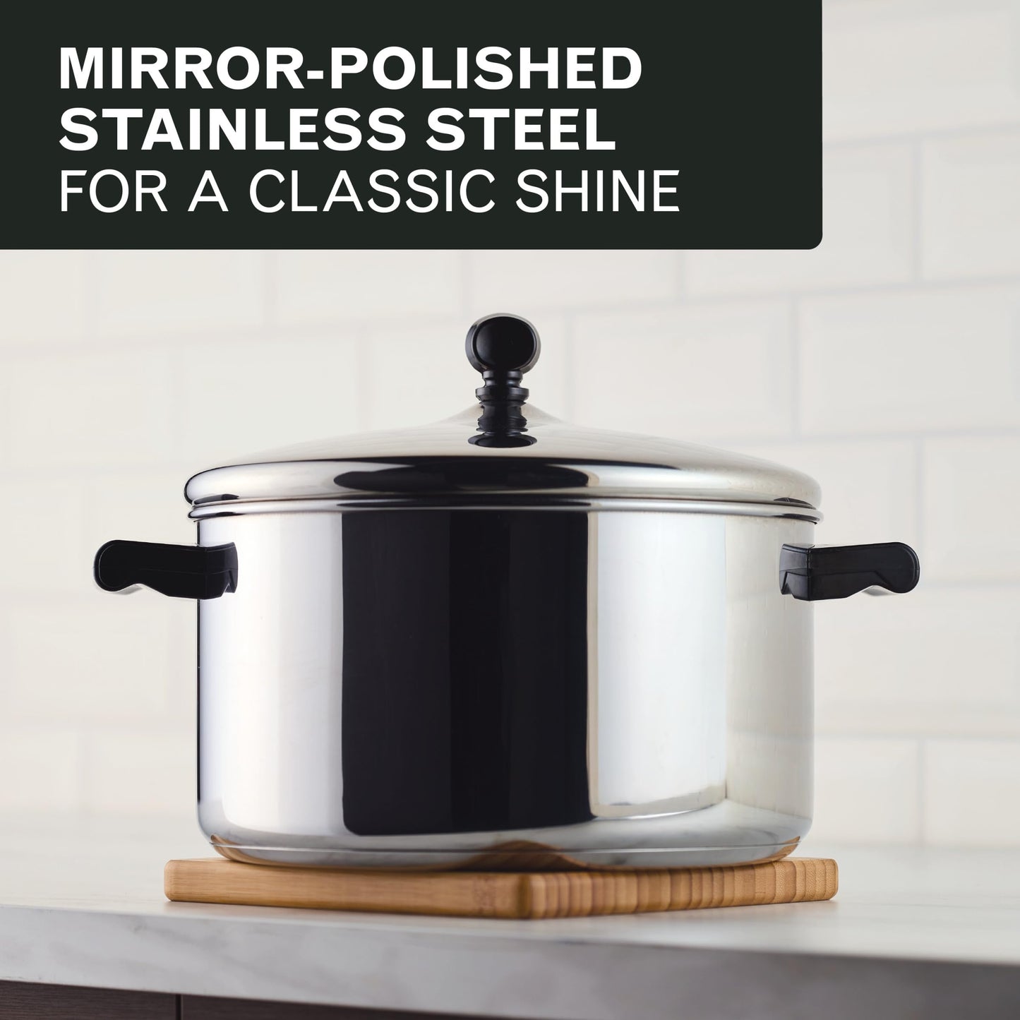 Farberware Classic Series Stainless Steel Pots and Pans with Baking Sheet Pan, Cooking Tools, and Lids, Induction Ready, Dishwasher Safe, 10 Piece Cookware Set, Metal Utensil Safe - Stainless Steel