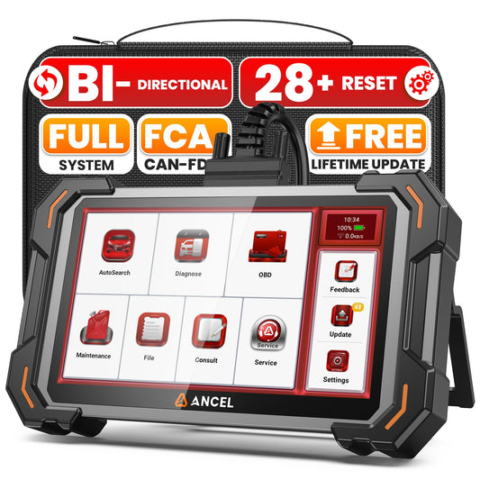 ANCEL DS500 Elite Bidirectional Scan Tool, Full System Car Diagnostic Scanner with 28+ Reset Services, Active Test, CAN-FD, FCA Autoauth, Lifetime Free Upgrade