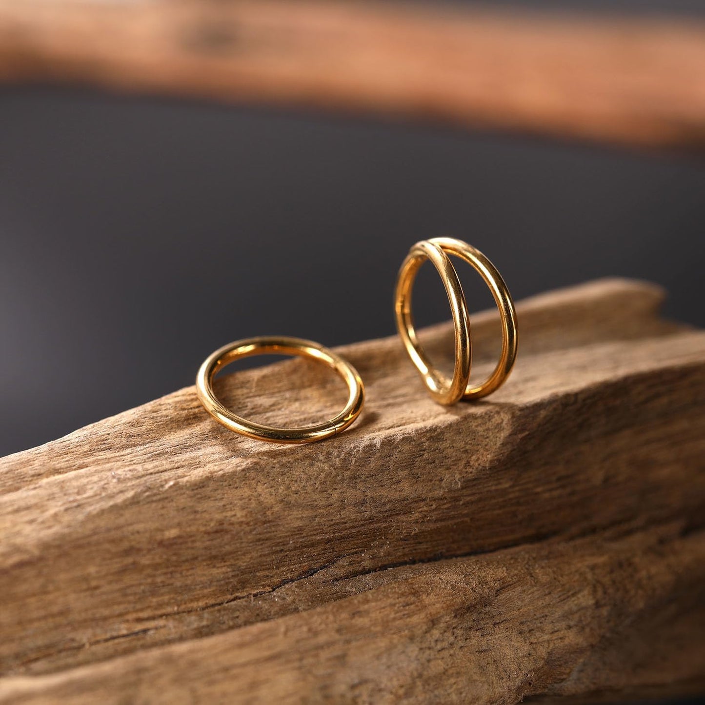 Septum Ring 8mm Septum Jewelry Double Hoop Septum Clicker Gold Nose Rings 18 Gauge Nose Ring Hoop 18g Cartilage Earring Lip Rings Nose Hoop Surgical Steel Helix Earrings Nose Piercing Jewelry