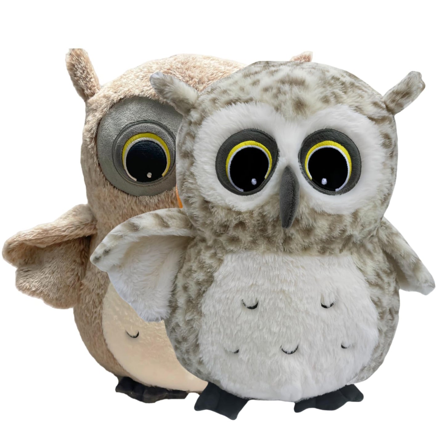 Ryttir 2 Pack 11.7Inch Chubby Small Owl Stuffed Animal, Adventure Stuffed Owl Plush Toy, Brave Boy's and Girl's Room Decor,Funny Owls Gift for Baby Kids Women
