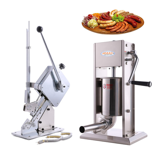 Hakka 7Lb Sausage Stuffer and Sausage Clipper Machine for Making Sausages