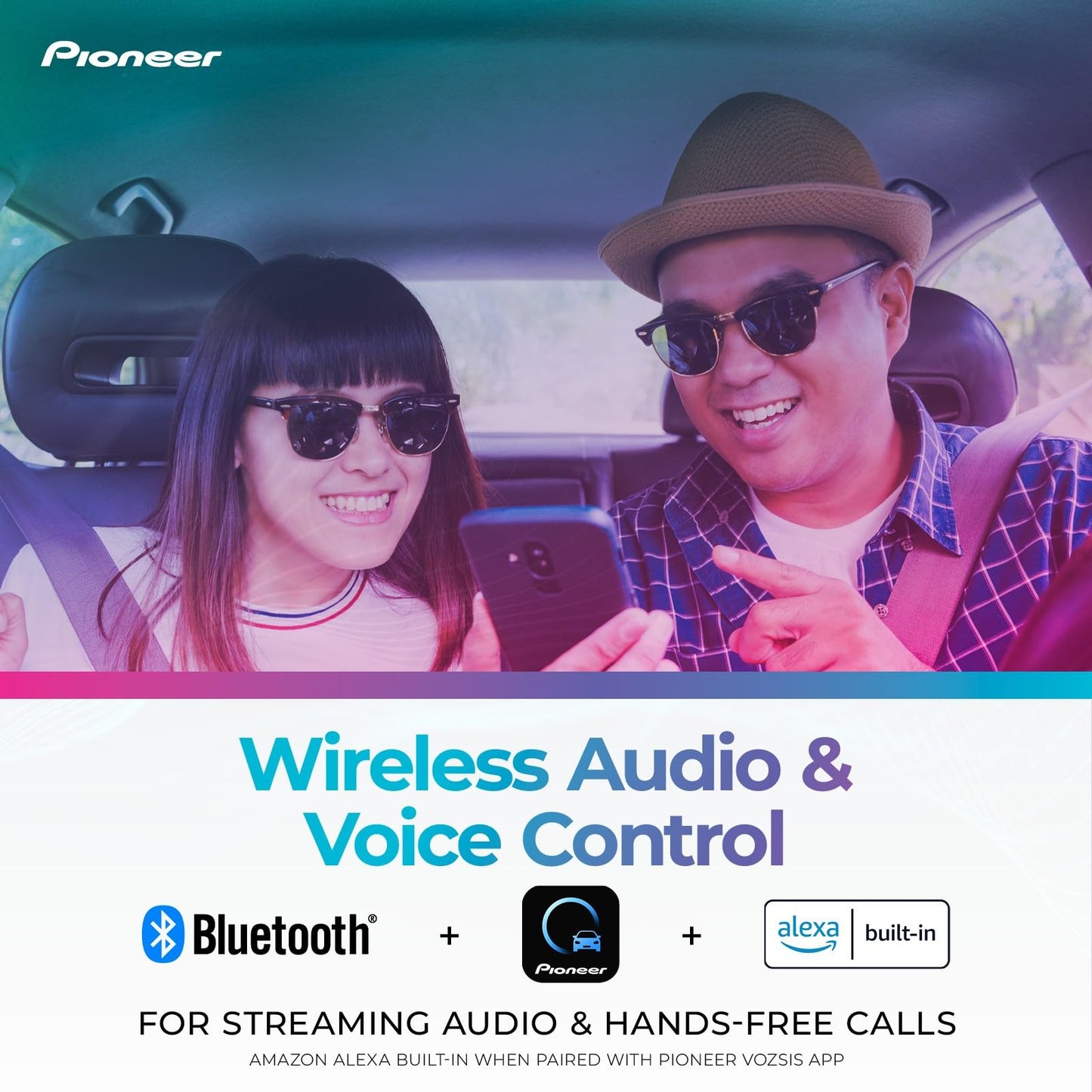 Pioneer DMH-WT3800NEX 9" Capacitive Touchscreen, Floating Display – Wireless & Wired Apple CarPlay & Android Auto, Amazon Alexa, Bluetooth, FLAC, Backup Camera, HD Radio