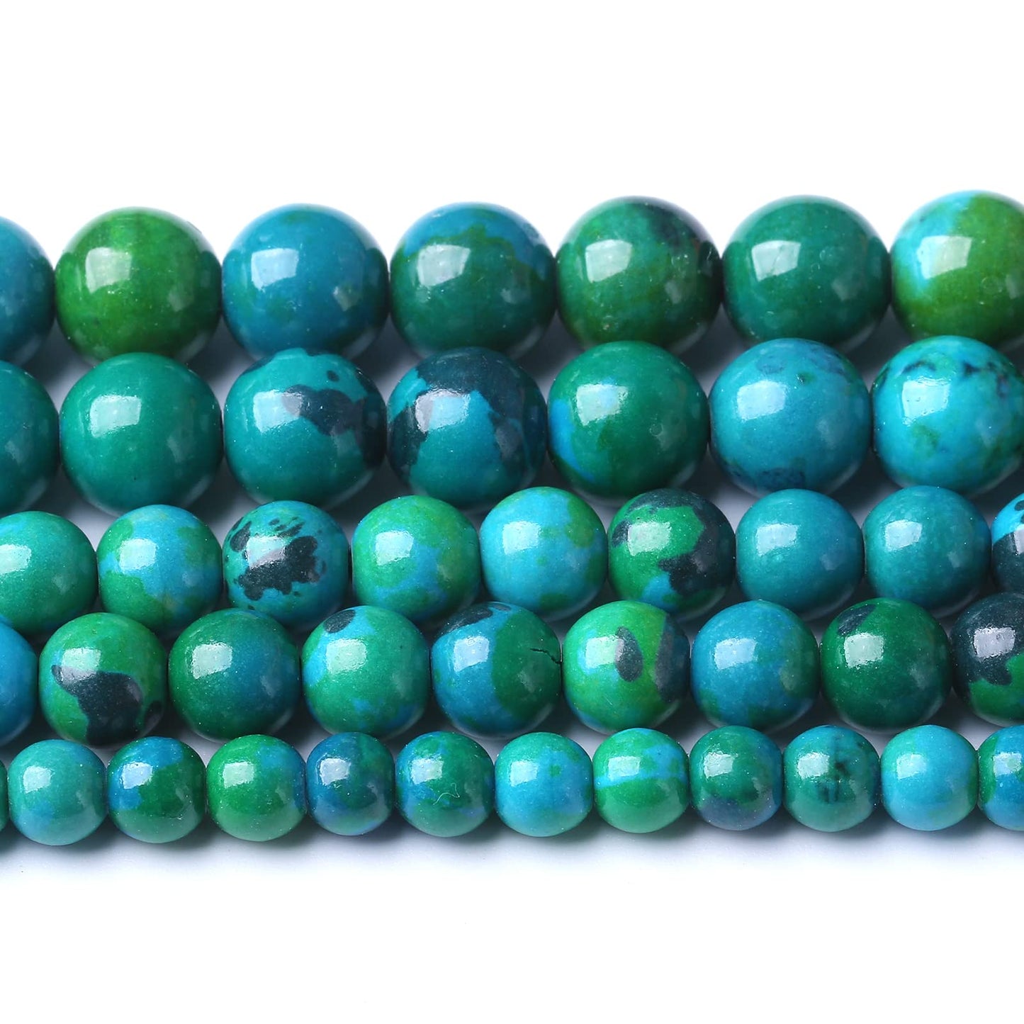 36PCS 10mm Natural Stone Beads Phoenix Chrysocolla Round Loose Gemstone Beads for Jewelry Making DIY Bracelet Necklace 15 Inch,Energy Stone Healing Power (10mm, Phoenix Chrysocolla Stone)