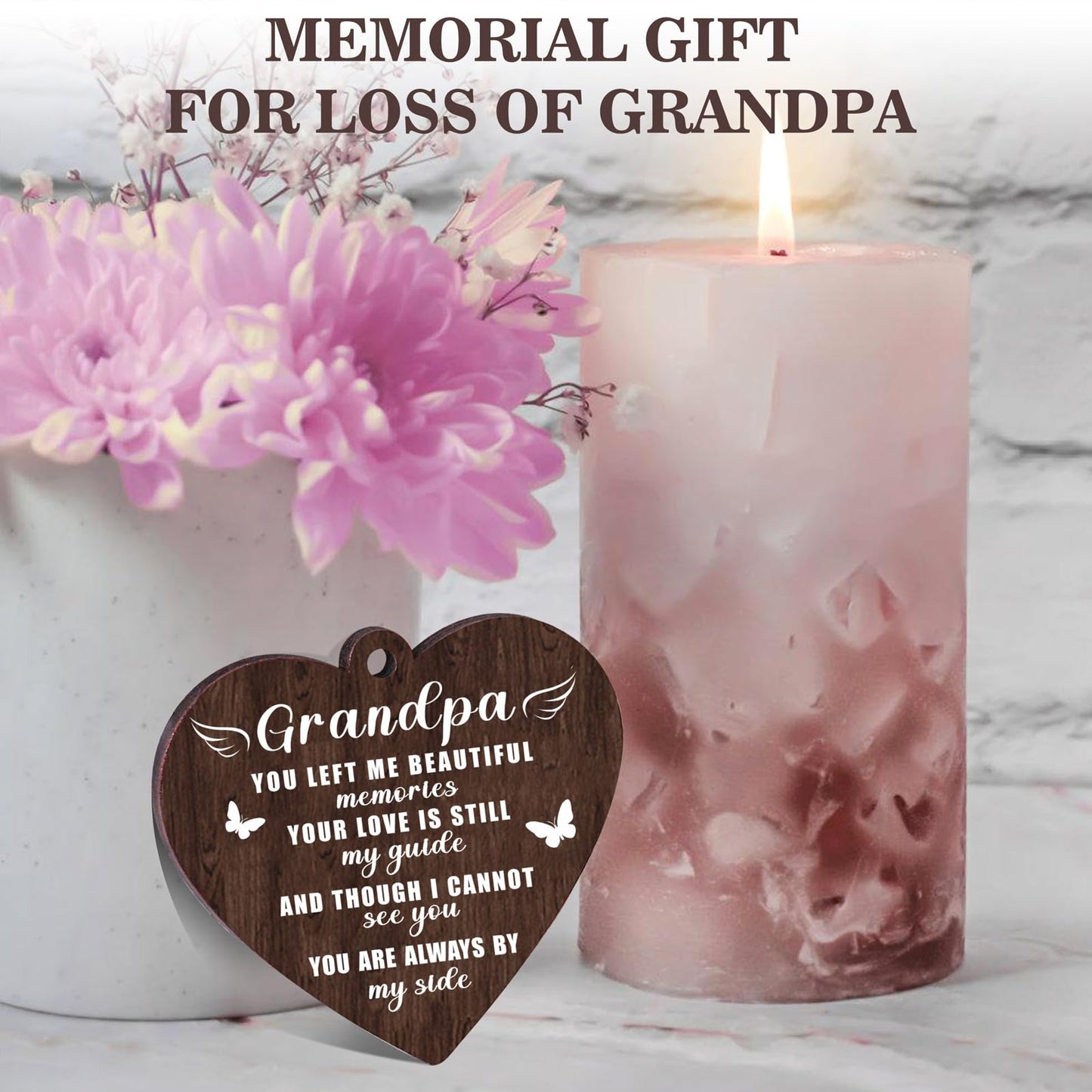 Boiveco Memorial Gifts for Loss of Grandpa, Sympathy Gift for Loss of Grandpa Memorial Picture Frame, In Memory of Grandpa Grief Remembrance Bereavement Gifts for Loss of Grandpa, Display Two 4x6 Photos