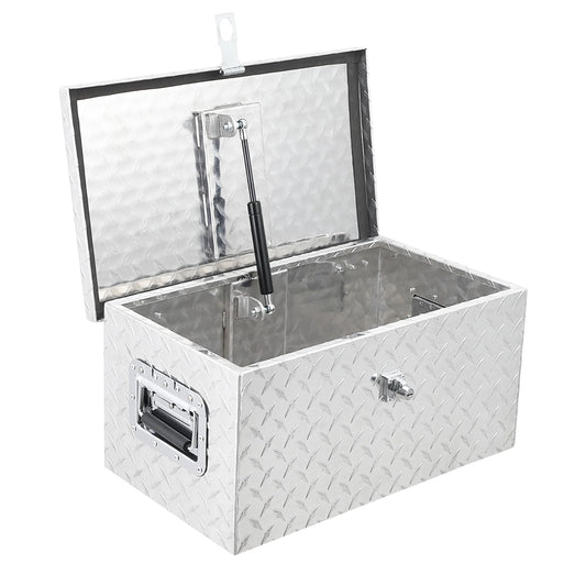 Garvee 20 Inch Aluminum Diamond Plate Tool Box With Lock and Keys, Heavy Duty Waterproof Truck Storage Organizer Chest for Pick Up Truck Bed, Rv Trailer/Van With Side Handle