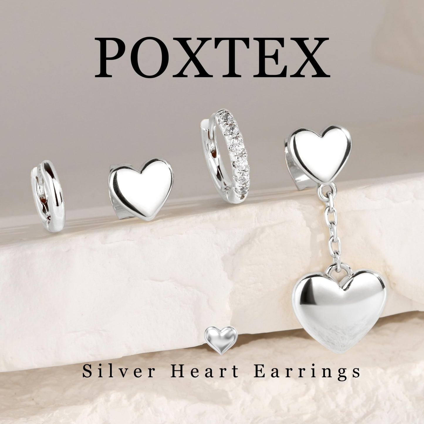 Best Valentine Gifts Heart Earring Sets for Women, S925 Sterling Silver Heart Dangle Stud Hoop Earring Set for Multiple Piercing, Valentines Day Earrings, Valentine Jewelry Gifts for Wife Mom Girlfriend Friend