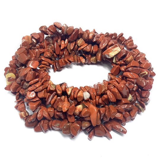 31 inches Chip Stone Loose Gemstones Beads Drilled Strand for Jewelry Making (Flame Jasper)