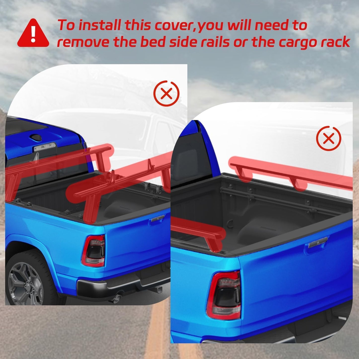 Soft Roll Up Truck Bed Tonneau Cover Compatible with 2005-2015 Toyota Tacoma, Fleetside 5ft(60.3") Bed with Deck Rail System (Excl. Trail Edition)