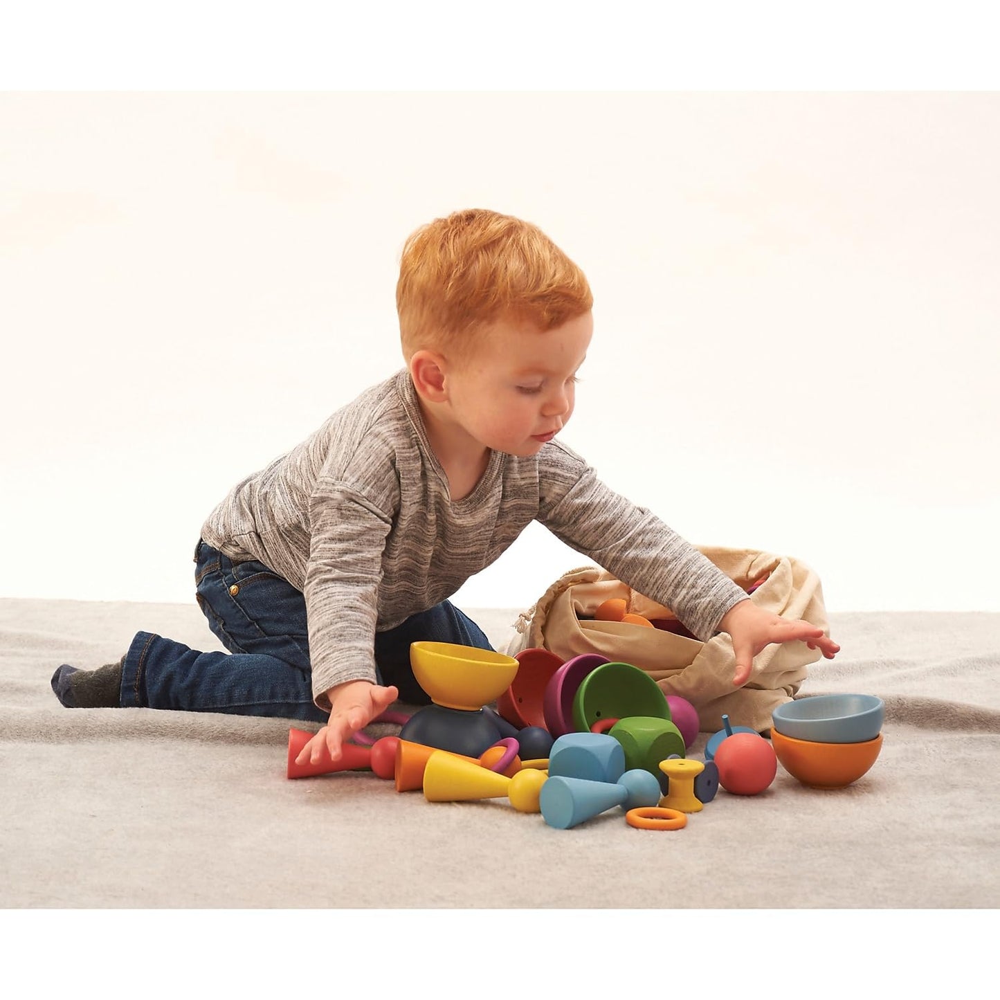 TickiT Rainbow Wooden Super Set | Set of 84 | 12 Shapes | 7 Colors | Loose Parts Play Set for Babies and Toddlers 10m+ | Inspire Curiosity and Open-Ended Play